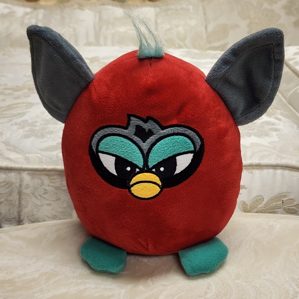 RARE 9" Furby Plush Toy Factory  Red Stuffed Animal .